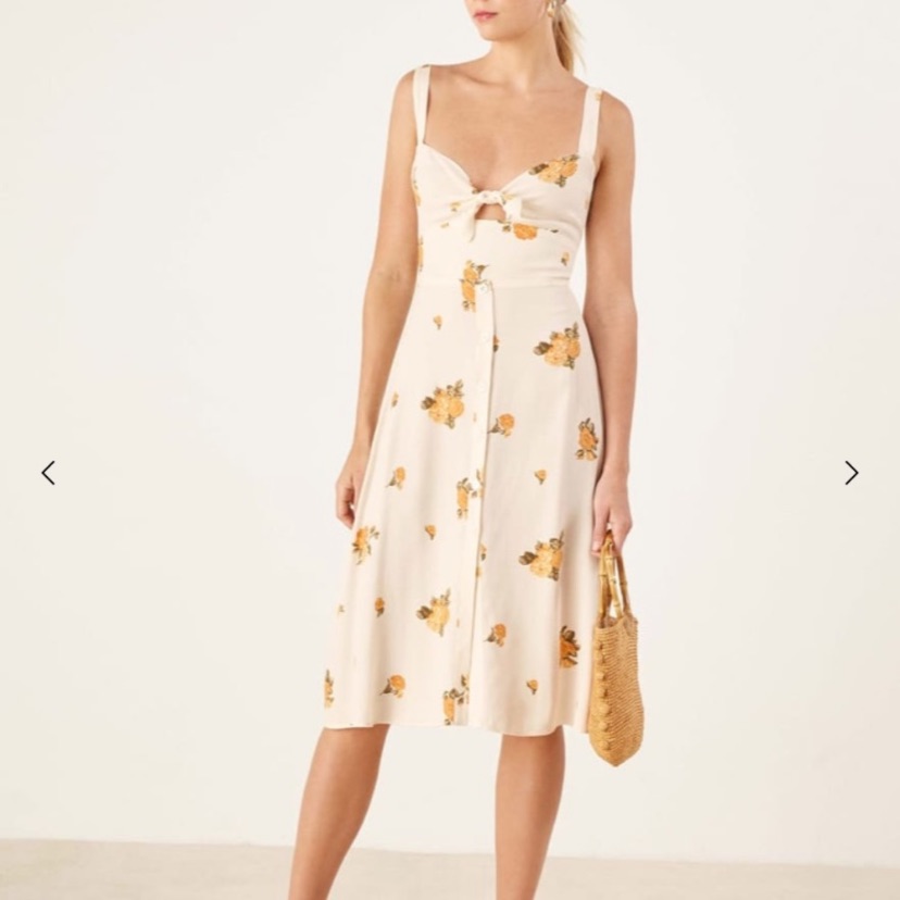 Reformation Frankfort Floral Button Front Midi Dress Size 6